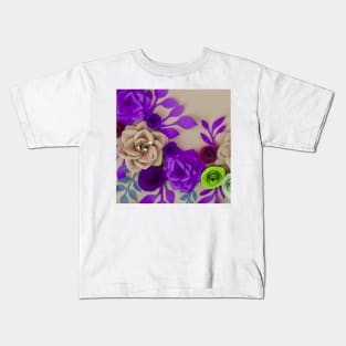 Purple Flowers Art Kids T-Shirt